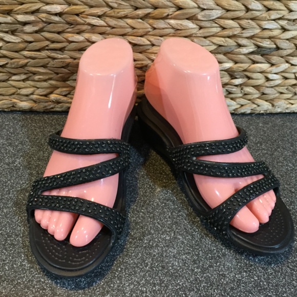 CROCS Black Studded Sandals - Picture 8 of 15
